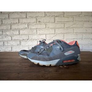 Nike Air Max 90 Gray Coral Mesh Sneakers Womens Size 11 Athletic Shoes